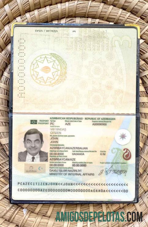 Foto do passaporte do Azerbaijão amostra